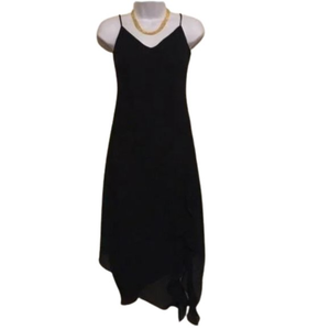 Lori Ann Montreal long black‎ elegant sexy dress 👗Size 2. Pre-loved Women's